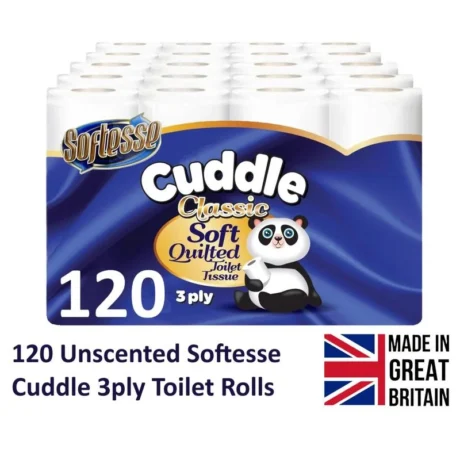 【2026 sale  !!!  over 10000 sold !!!!】 120 Panda Cuddle SOFTEESE   3PLY Toilet Tissue  - White Soft Quilted Toilet Paper 10X12pk Lightweight Sheets flushable bathroom